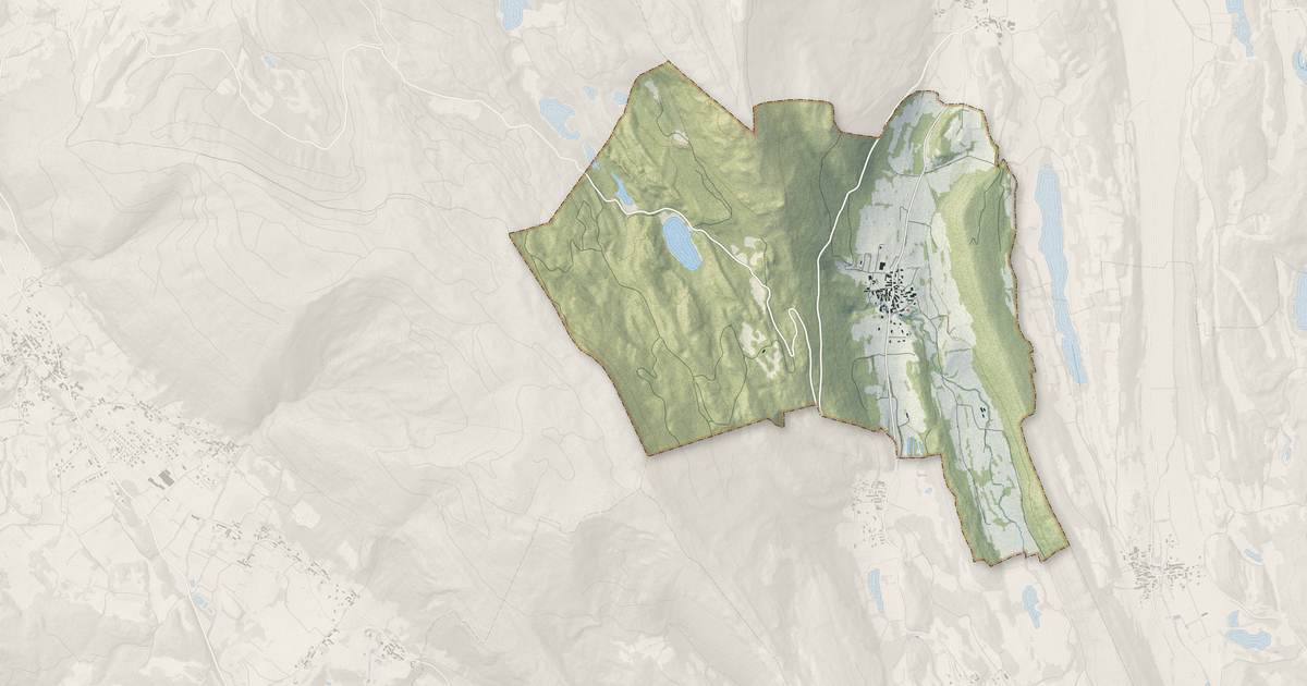 Portrait cartographique de Ambléon : relief, eau, forêts, bâti et voies, calculés à partir des données de l'IGN