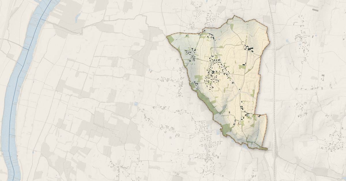 Portrait cartographique de Bey : relief, eau, forêts, bâti et voies, calculés à partir des données de l'IGN