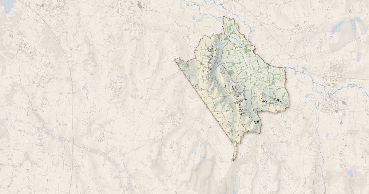 Portrait cartographique de Biziat : relief, eau, forêts, bâti et voies, calculés à partir des données de l'IGN