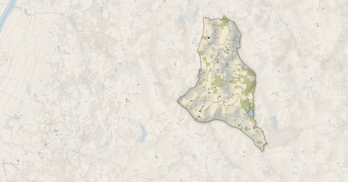 Portrait cartographique de Boissey : relief, eau, forêts, bâti et voies, calculés à partir des données de l'IGN