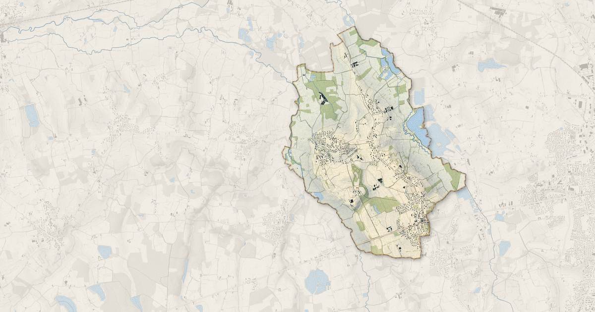 Portrait cartographique de Buellas : relief, eau, forêts, bâti et voies, calculés à partir des données de l'IGN