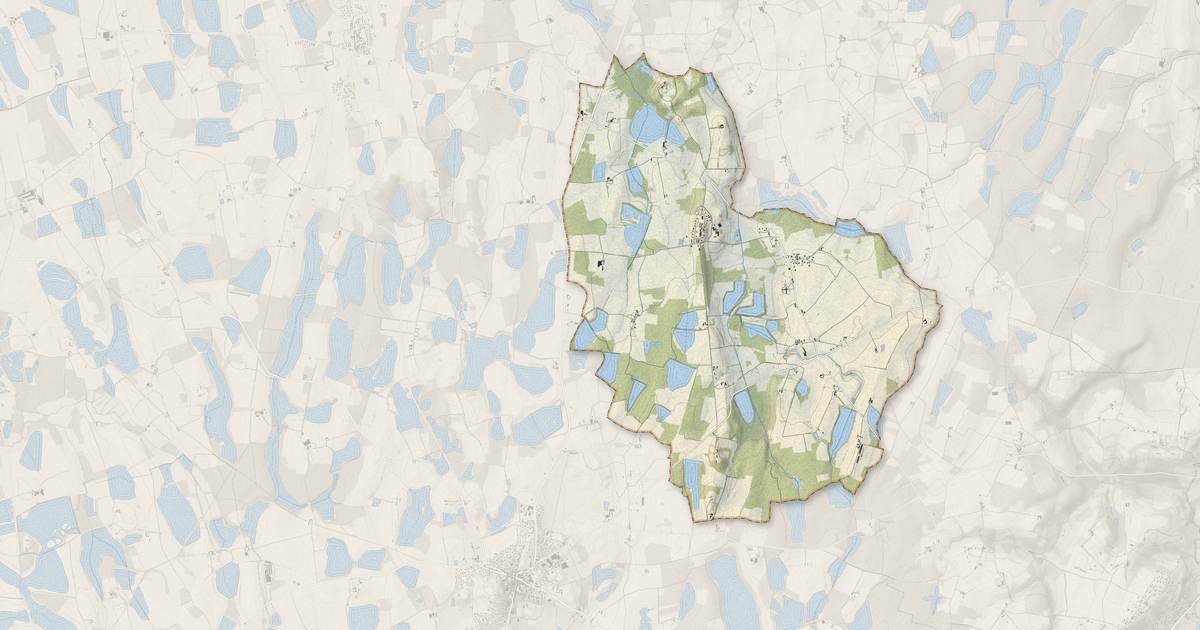 Portrait cartographique de Châtenay : relief, eau, forêts, bâti et voies, calculés à partir des données de l'IGN