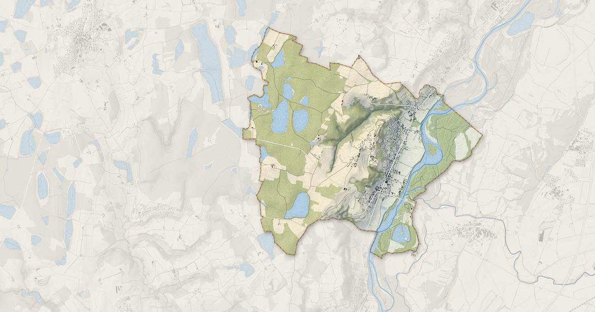 Portrait cartographique de Châtillon-la-Palud : relief, eau, forêts, bâti et voies, calculés à partir des données de l'IGN