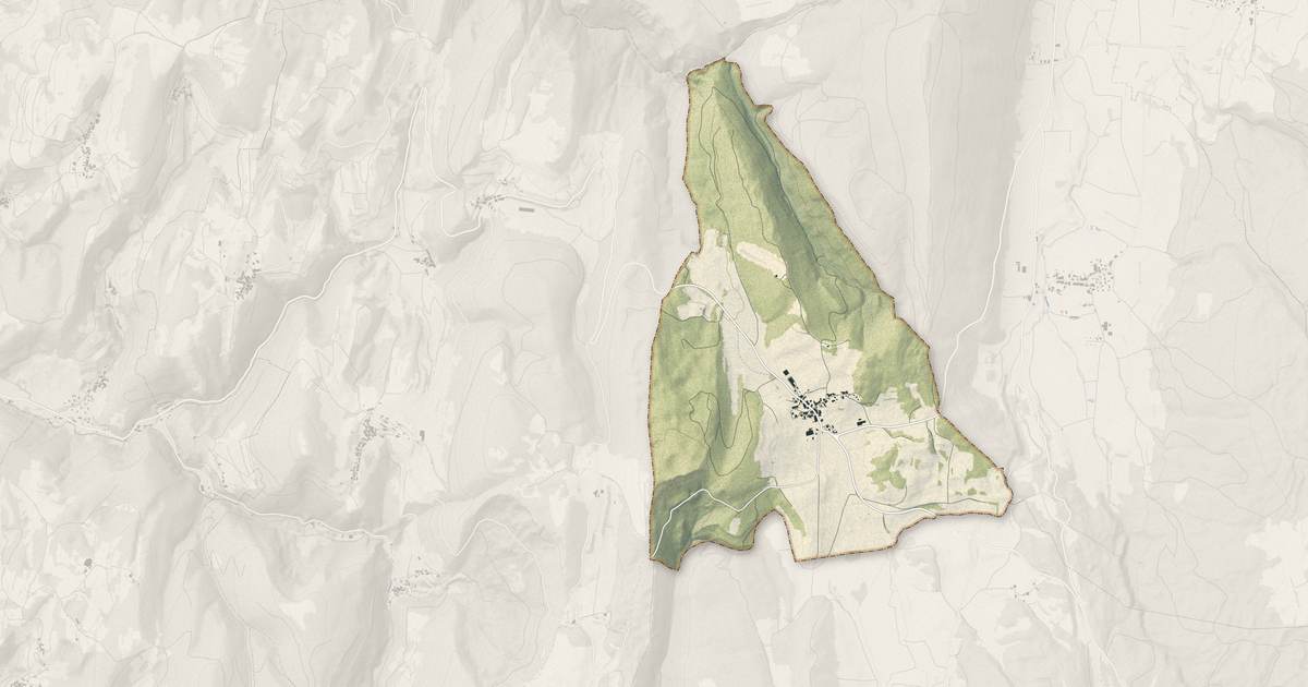 Portrait cartographique de Corlier : relief, eau, forêts, bâti et voies, calculés à partir des données de l'IGN