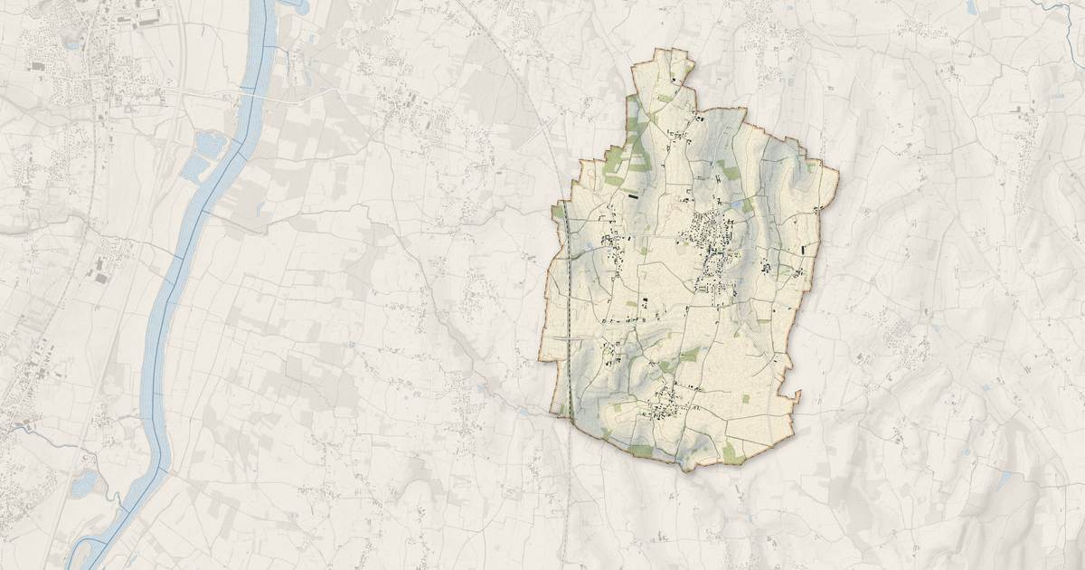 Portrait cartographique de Cruzilles-lès-Mépillat : relief, eau, forêts, bâti et voies, calculés à partir des données de l'IGN