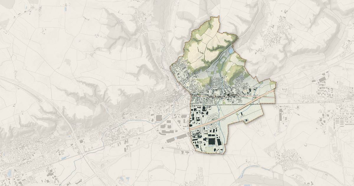Portrait cartographique de Dagneux : relief, eau, forêts, bâti et voies, calculés à partir des données de l'IGN