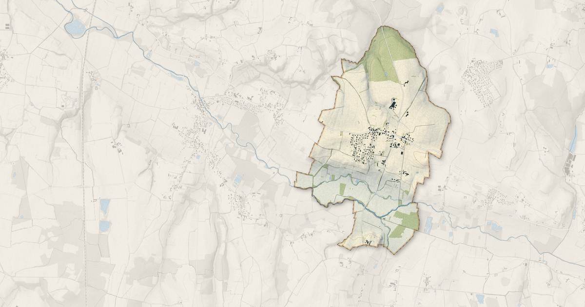 Portrait cartographique de Dompierre-sur-Chalaronne : relief, eau, forêts, bâti et voies, calculés à partir des données de l'IGN