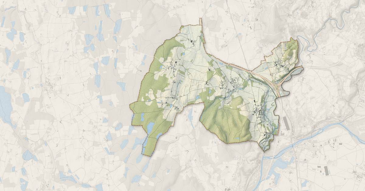 Portrait cartographique de Druillat : relief, eau, forêts, bâti et voies, calculés à partir des données de l'IGN