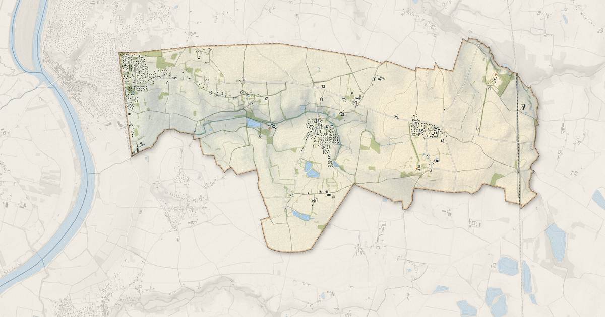 Portrait cartographique de Francheleins : relief, eau, forêts, bâti et voies, calculés à partir des données de l'IGN