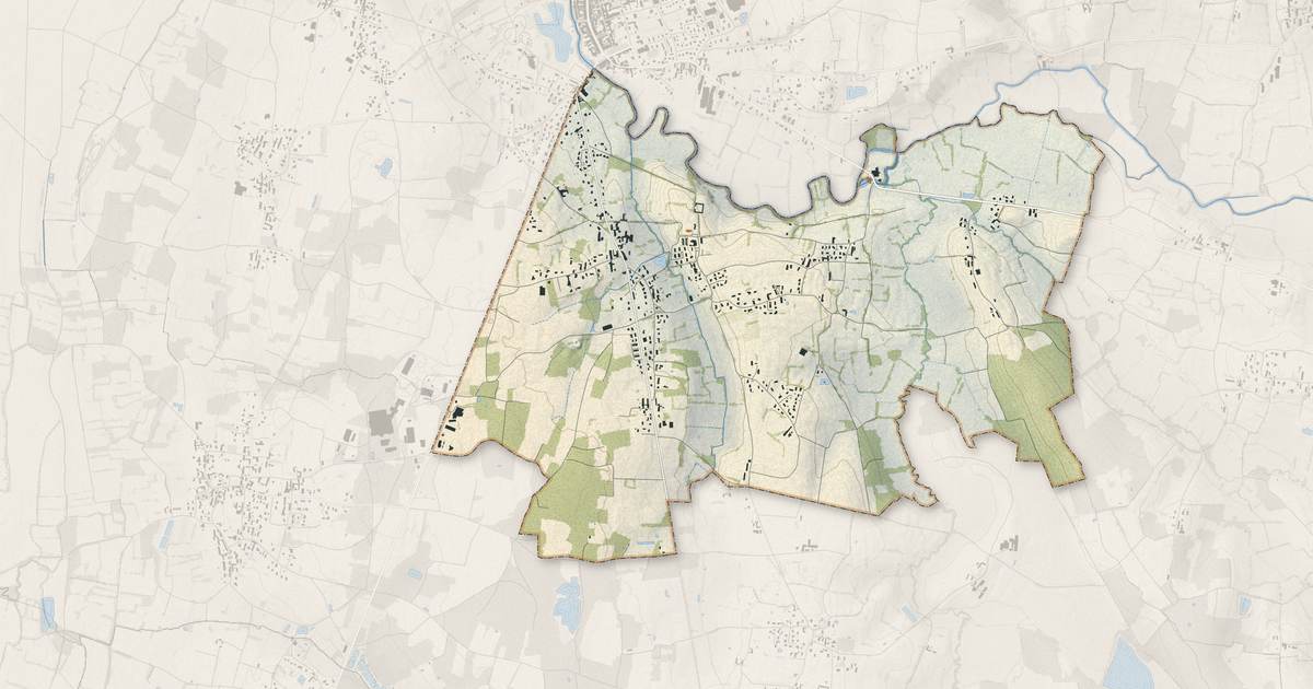 Portrait cartographique de Gorrevod : relief, eau, forêts, bâti et voies, calculés à partir des données de l'IGN