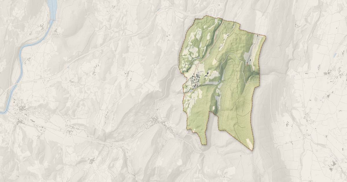 Portrait cartographique de Labalme : relief, eau, forêts, bâti et voies, calculés à partir des données de l'IGN