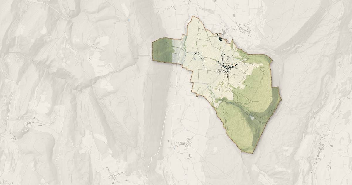 Portrait cartographique de Lantenay : relief, eau, forêts, bâti et voies, calculés à partir des données de l'IGN