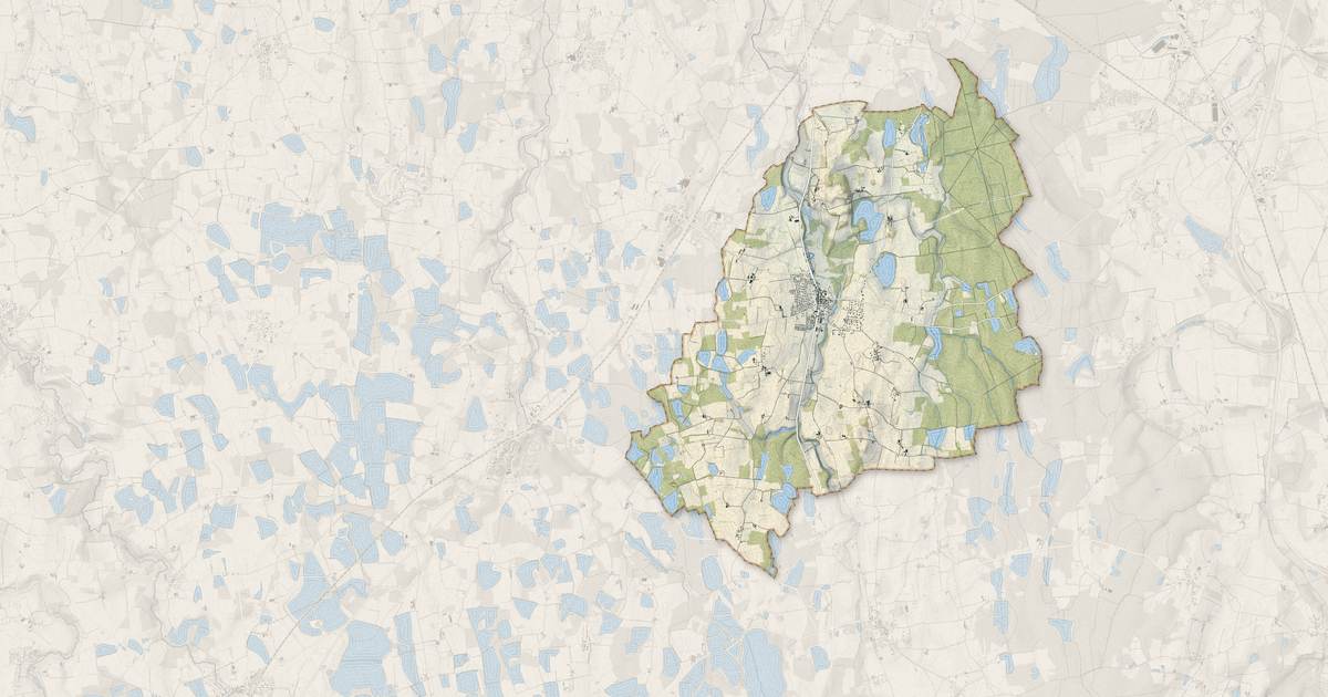 Portrait cartographique de Lent : relief, eau, forêts, bâti et voies, calculés à partir des données de l'IGN