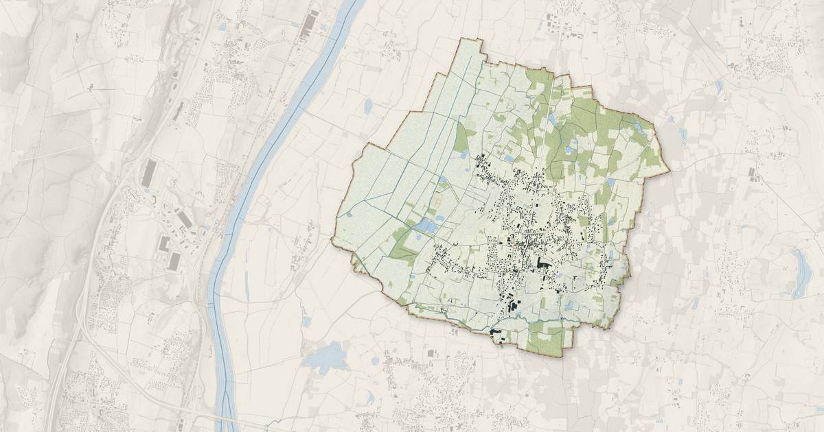 Portrait cartographique de Manziat : relief, eau, forêts, bâti et voies, calculés à partir des données de l'IGN
