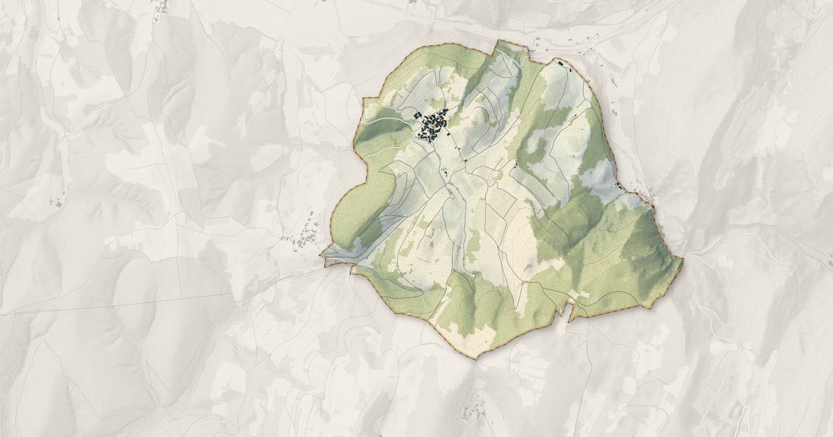 Portrait cartographique de Mérignat : relief, eau, forêts, bâti et voies, calculés à partir des données de l'IGN