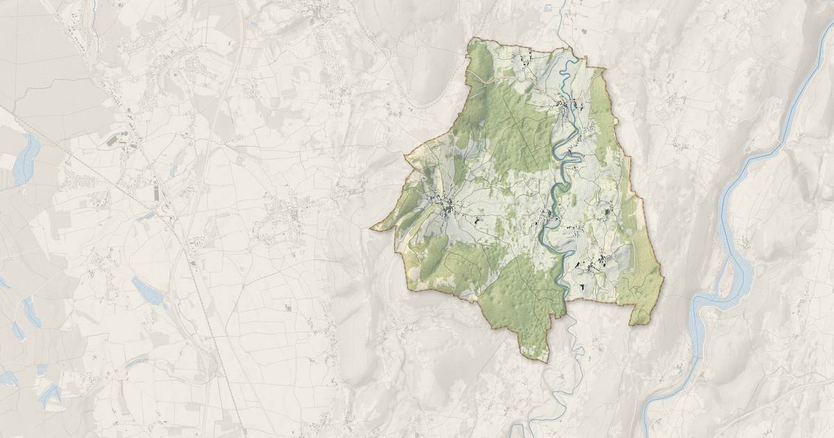 Portrait cartographique de Bohas-Meyriat-Rignat : relief, eau, forêts, bâti et voies, calculés à partir des données de l'IGN