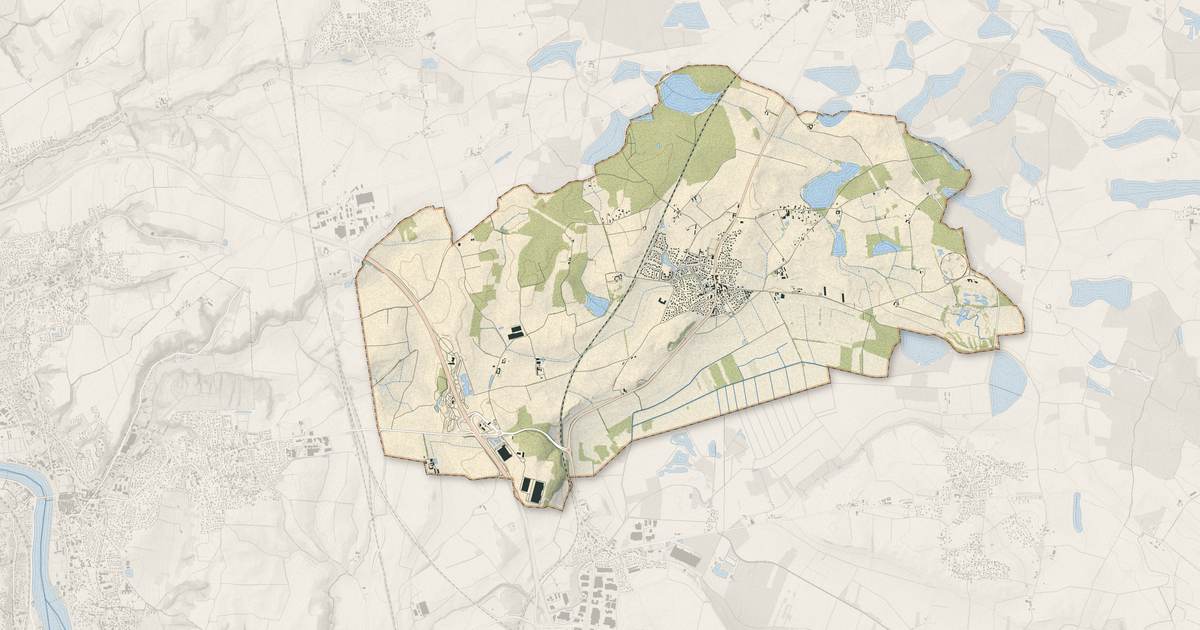 Portrait cartographique de Mionnay : relief, eau, forêts, bâti et voies, calculés à partir des données de l'IGN