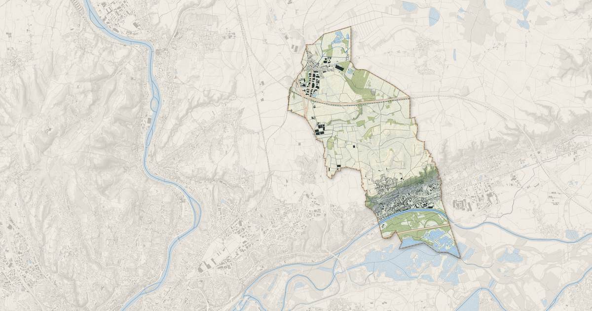 Portrait cartographique de Miribel : relief, eau, forêts, bâti et voies, calculés à partir des données de l'IGN