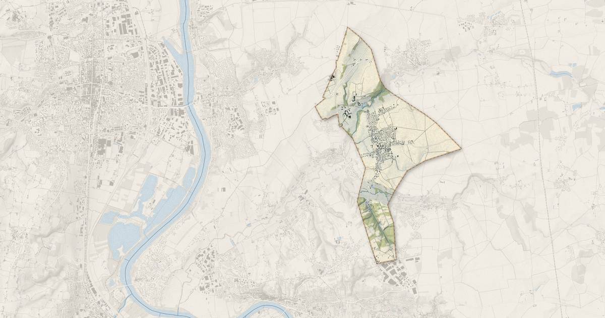 Portrait cartographique de Misérieux : relief, eau, forêts, bâti et voies, calculés à partir des données de l'IGN