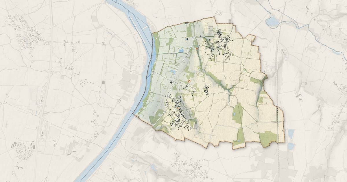 Portrait cartographique de Mogneneins : relief, eau, forêts, bâti et voies, calculés à partir des données de l'IGN