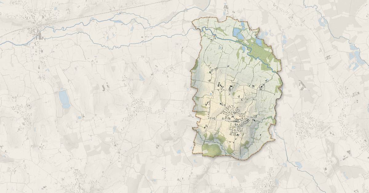 Portrait cartographique de Montcet : relief, eau, forêts, bâti et voies, calculés à partir des données de l'IGN