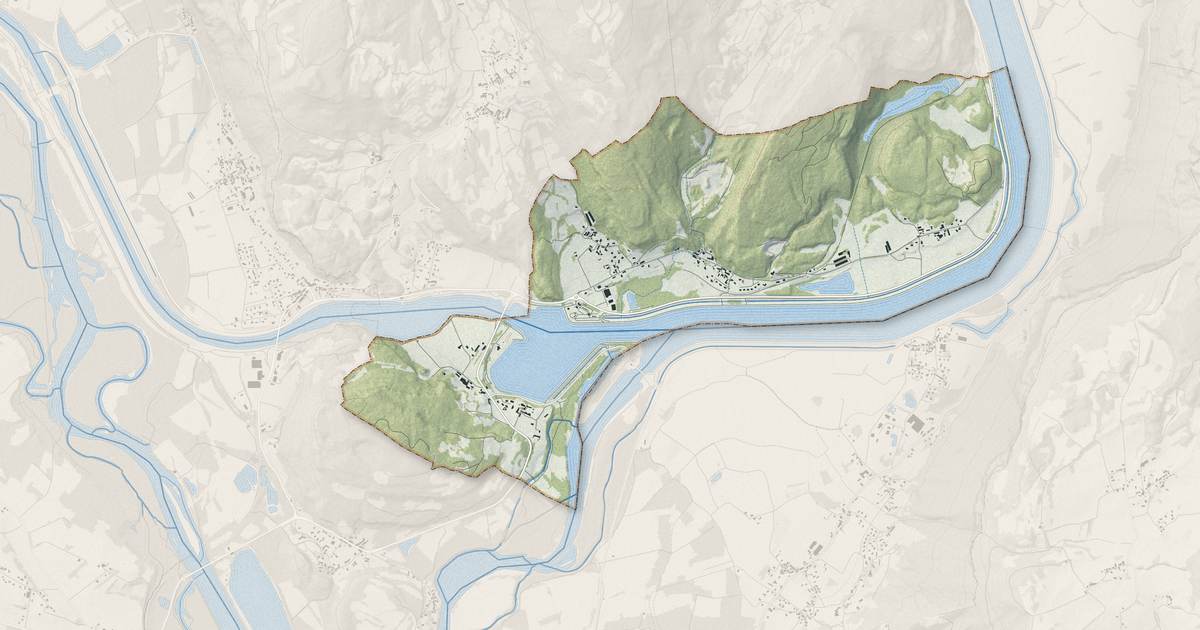 Portrait cartographique de Murs-et-Gélignieux : relief, eau, forêts, bâti et voies, calculés à partir des données de l'IGN