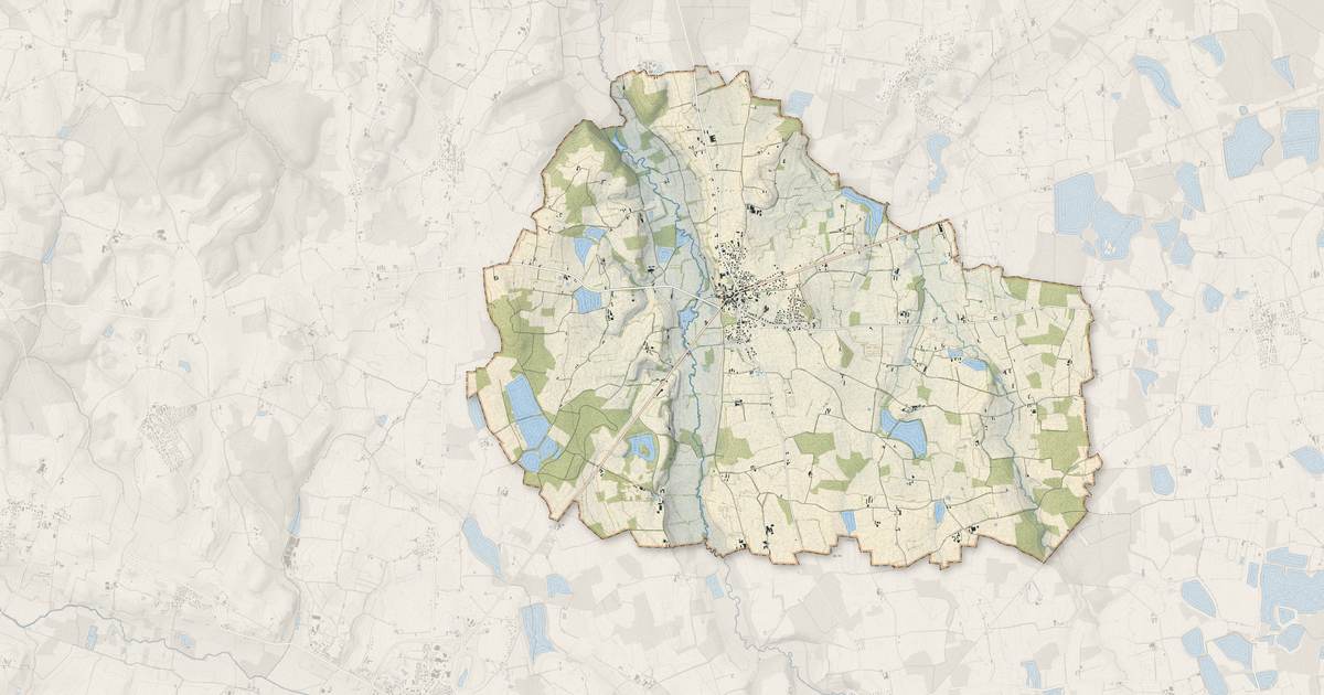 Portrait cartographique de Neuville-les-Dames : relief, eau, forêts, bâti et voies, calculés à partir des données de l'IGN