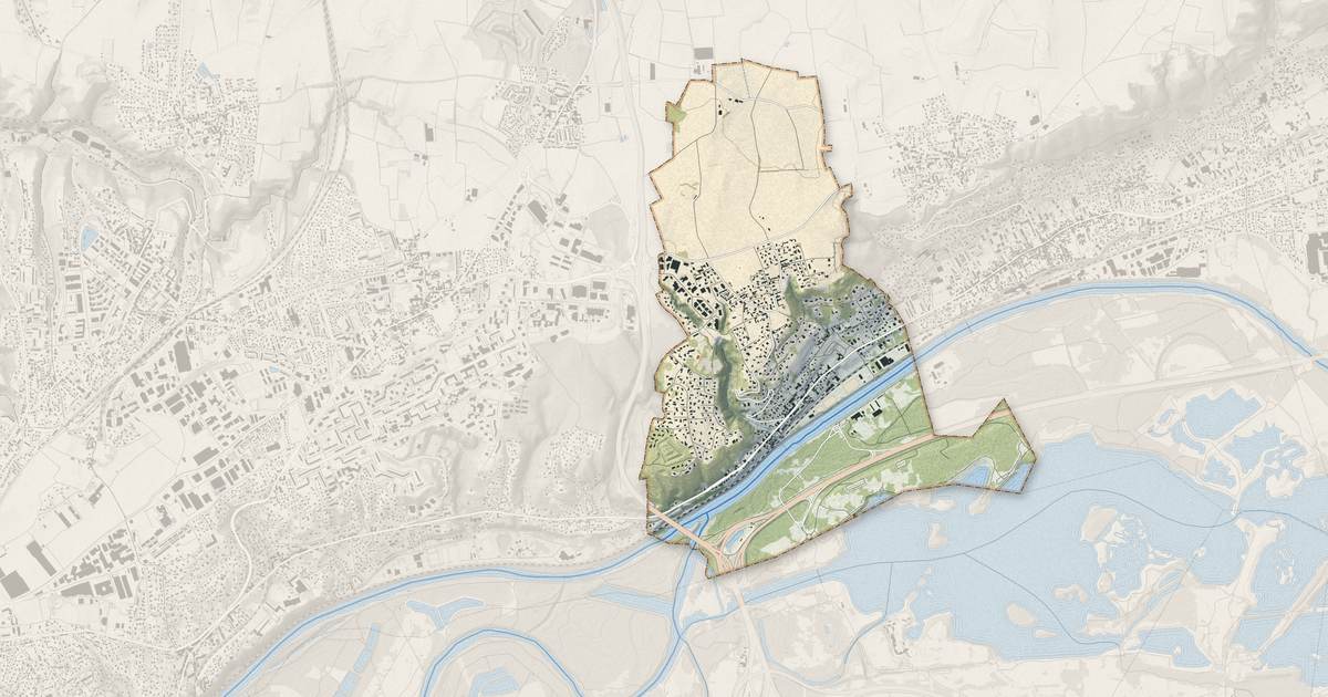 Portrait cartographique de Neyron : relief, eau, forêts, bâti et voies, calculés à partir des données de l'IGN