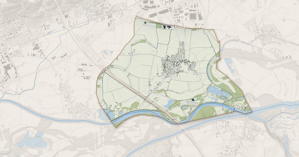 Portrait cartographique de Niévroz : relief, eau, forêts, bâti et voies, calculés à partir des données de l'IGN