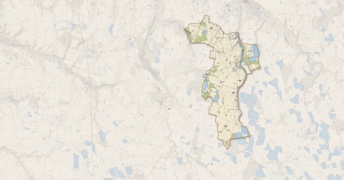 Portrait cartographique de Relevant : relief, eau, forêts, bâti et voies, calculés à partir des données de l'IGN