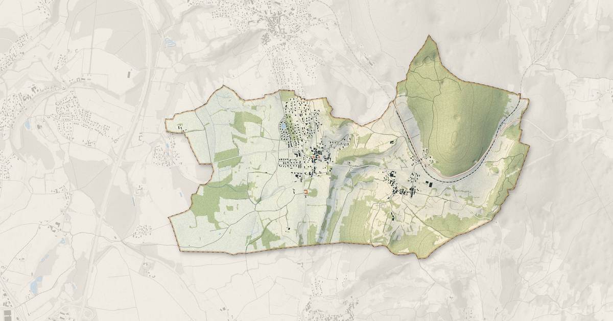 Portrait cartographique de Revonnas : relief, eau, forêts, bâti et voies, calculés à partir des données de l'IGN