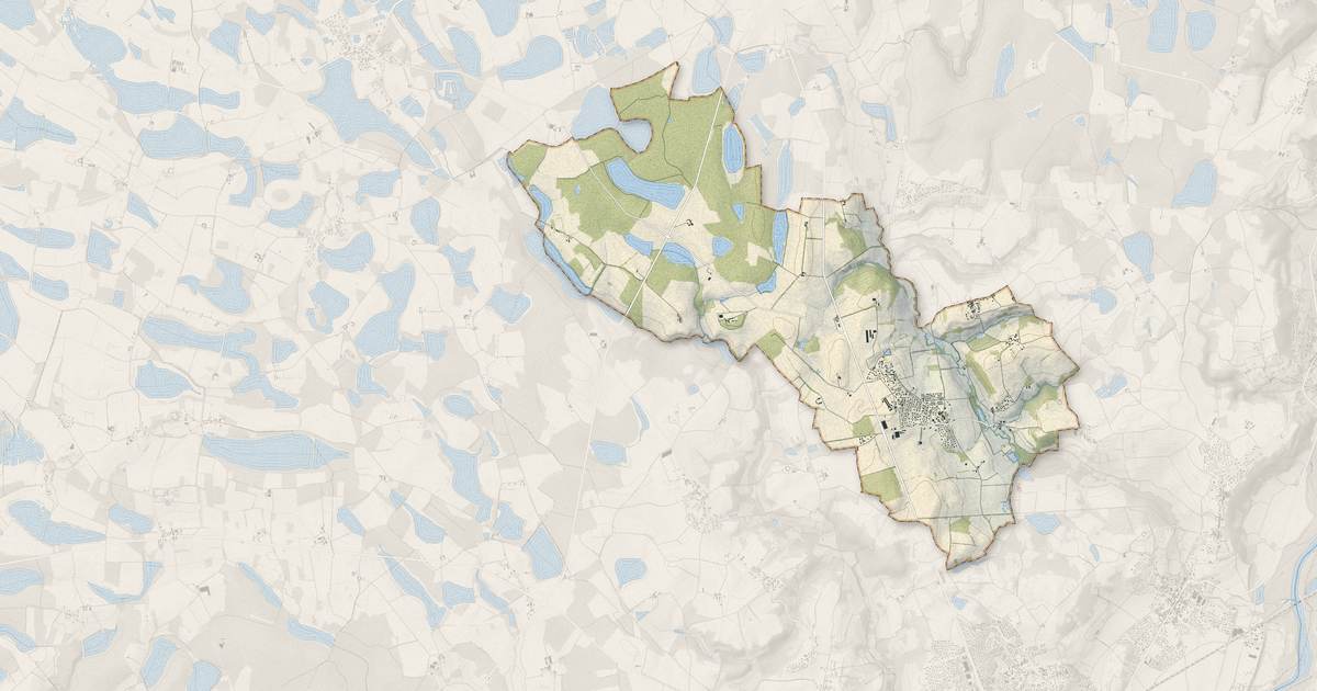 Portrait cartographique de Rignieux-le-Franc : relief, eau, forêts, bâti et voies, calculés à partir des données de l'IGN
