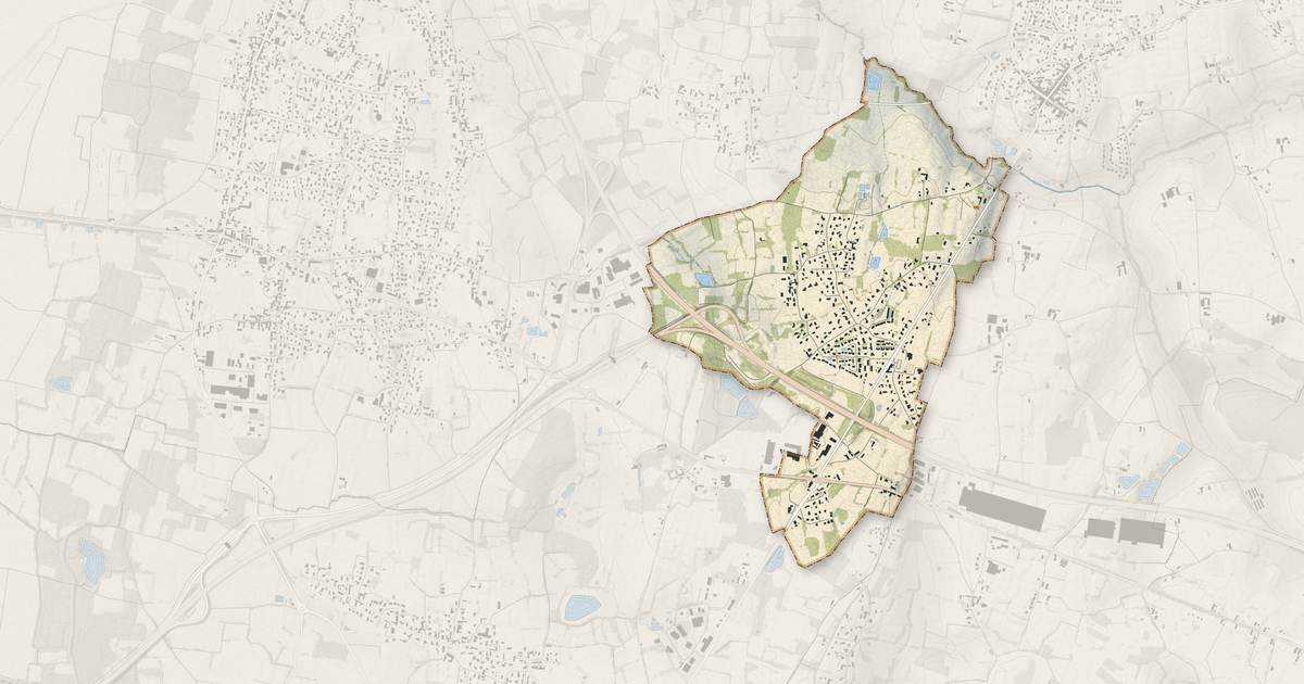Portrait cartographique de Saint-André-de-Bâgé : relief, eau, forêts, bâti et voies, calculés à partir des données de l'IGN