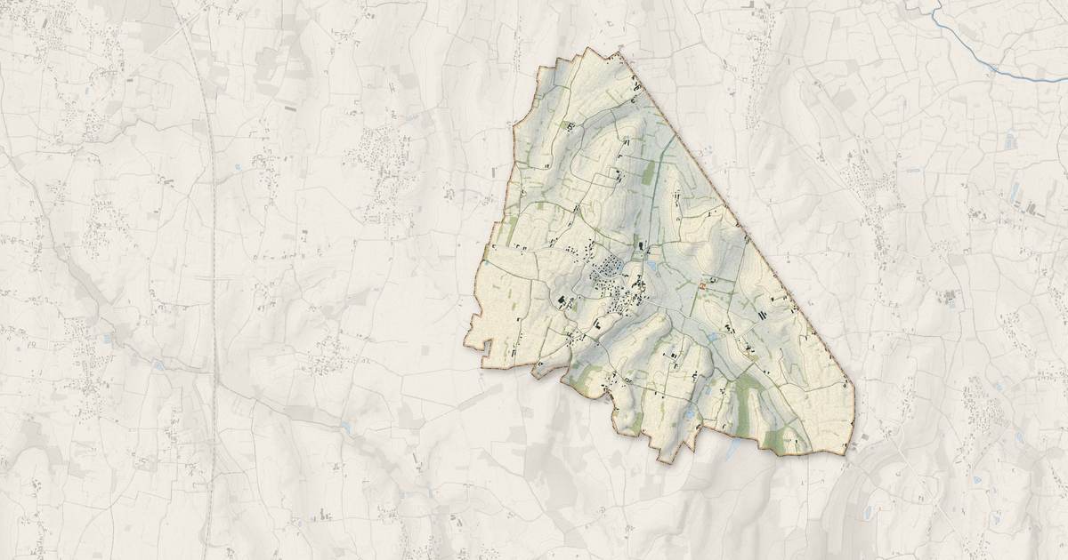 Portrait cartographique de Saint-André-d'Huiriat : relief, eau, forêts, bâti et voies, calculés à partir des données de l'IGN