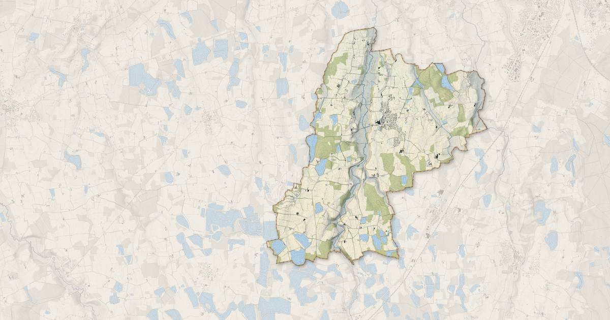 Portrait cartographique de Saint-André-sur-Vieux-Jonc : relief, eau, forêts, bâti et voies, calculés à partir des données de l'IGN
