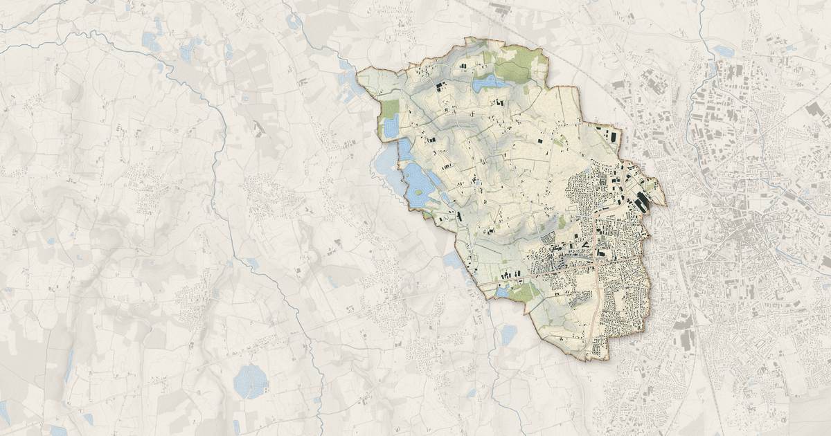 Portrait cartographique de Saint-Denis-lès-Bourg : relief, eau, forêts, bâti et voies, calculés à partir des données de l'IGN