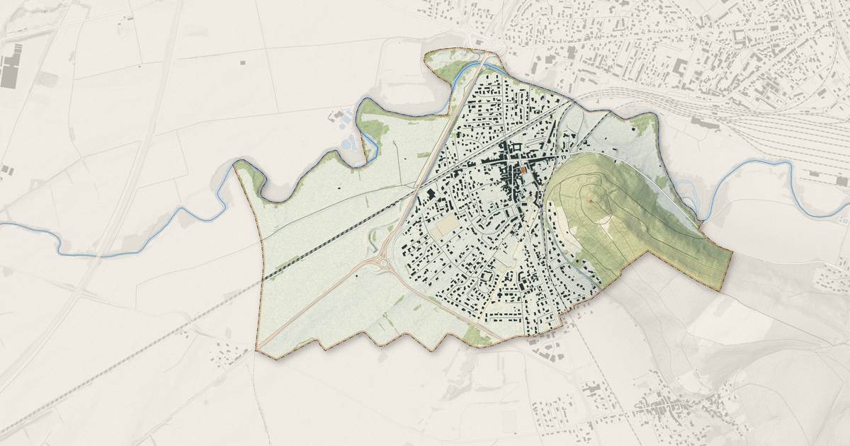 Portrait cartographique de Saint-Denis-en-Bugey : relief, eau, forêts, bâti et voies, calculés à partir des données de l'IGN