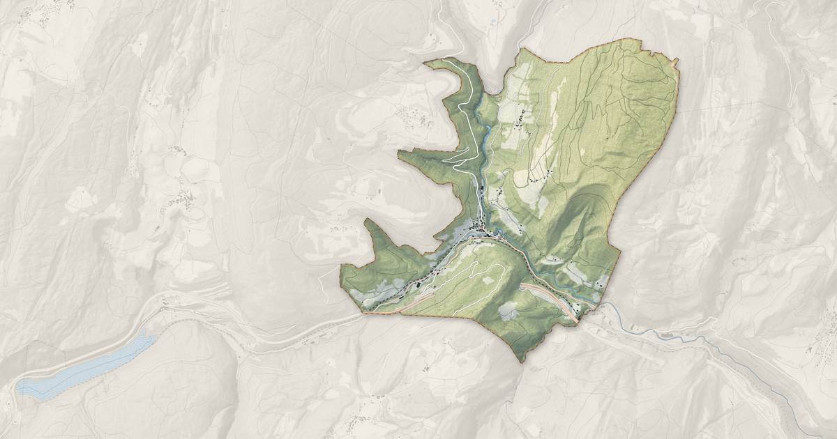 Portrait cartographique de Saint-Germain-de-Joux : relief, eau, forêts, bâti et voies, calculés à partir des données de l'IGN