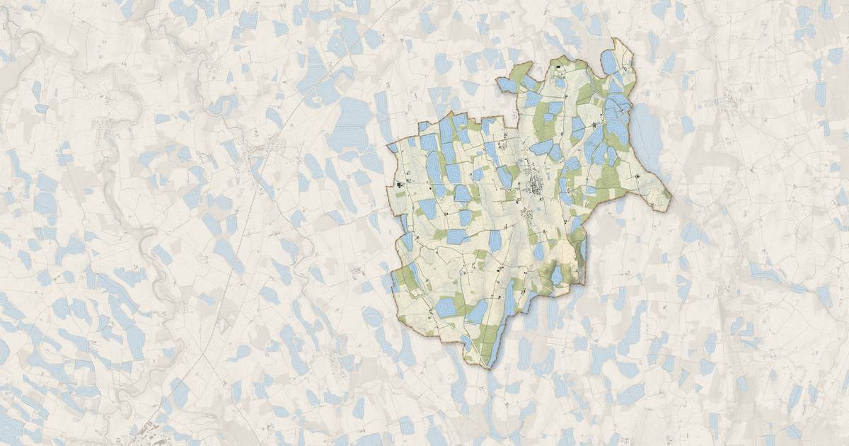 Portrait cartographique de Saint-Nizier-le-Désert : relief, eau, forêts, bâti et voies, calculés à partir des données de l'IGN