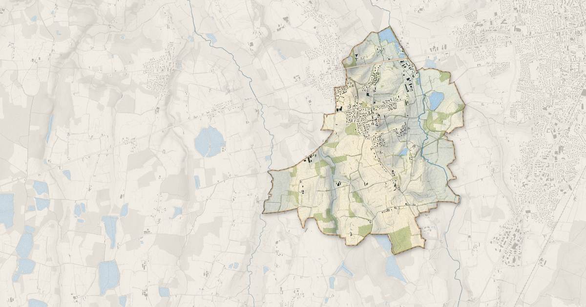 Portrait cartographique de Saint-Rémy : relief, eau, forêts, bâti et voies, calculés à partir des données de l'IGN
