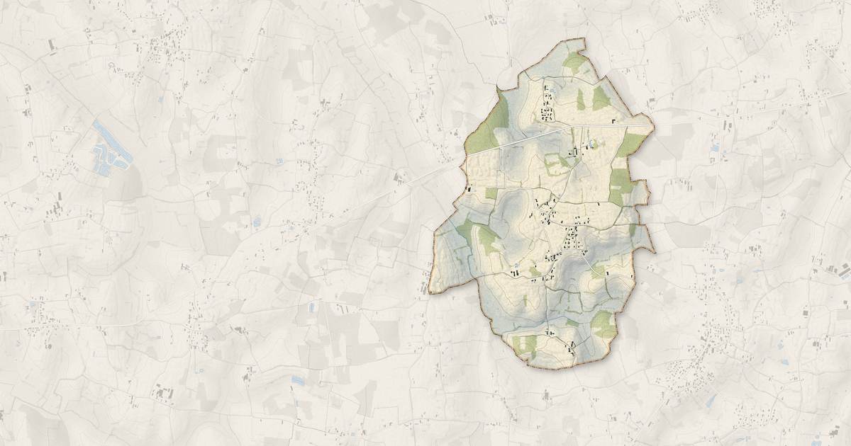 Portrait cartographique de Saint-Sulpice : relief, eau, forêts, bâti et voies, calculés à partir des données de l'IGN