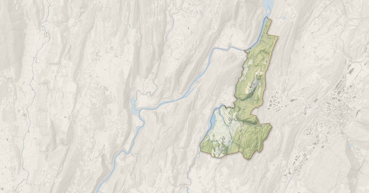 Portrait cartographique de Samognat : relief, eau, forêts, bâti et voies, calculés à partir des données de l'IGN