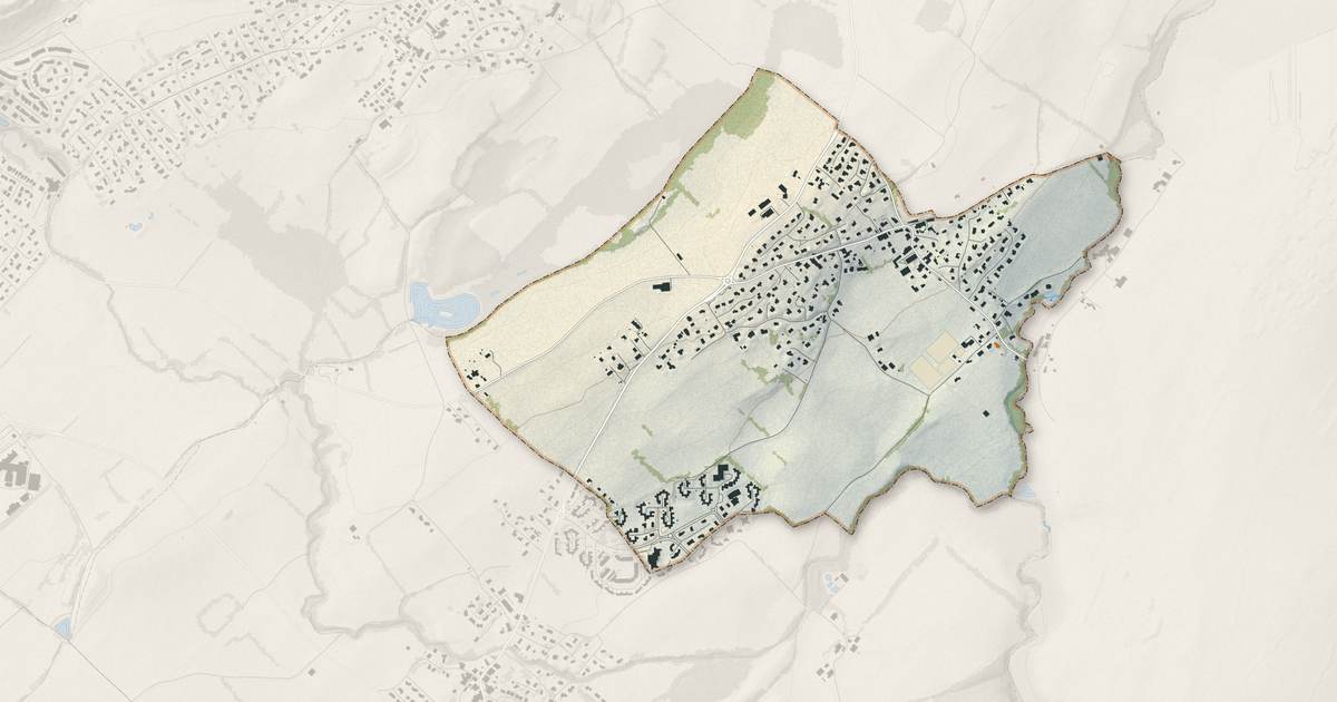 Portrait cartographique de Sauverny : relief, eau, forêts, bâti et voies, calculés à partir des données de l'IGN