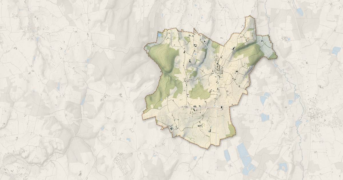 Portrait cartographique de Sulignat : relief, eau, forêts, bâti et voies, calculés à partir des données de l'IGN