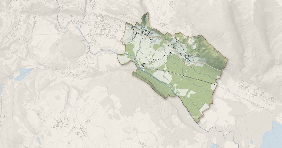 Portrait cartographique de Talissieu : relief, eau, forêts, bâti et voies, calculés à partir des données de l'IGN