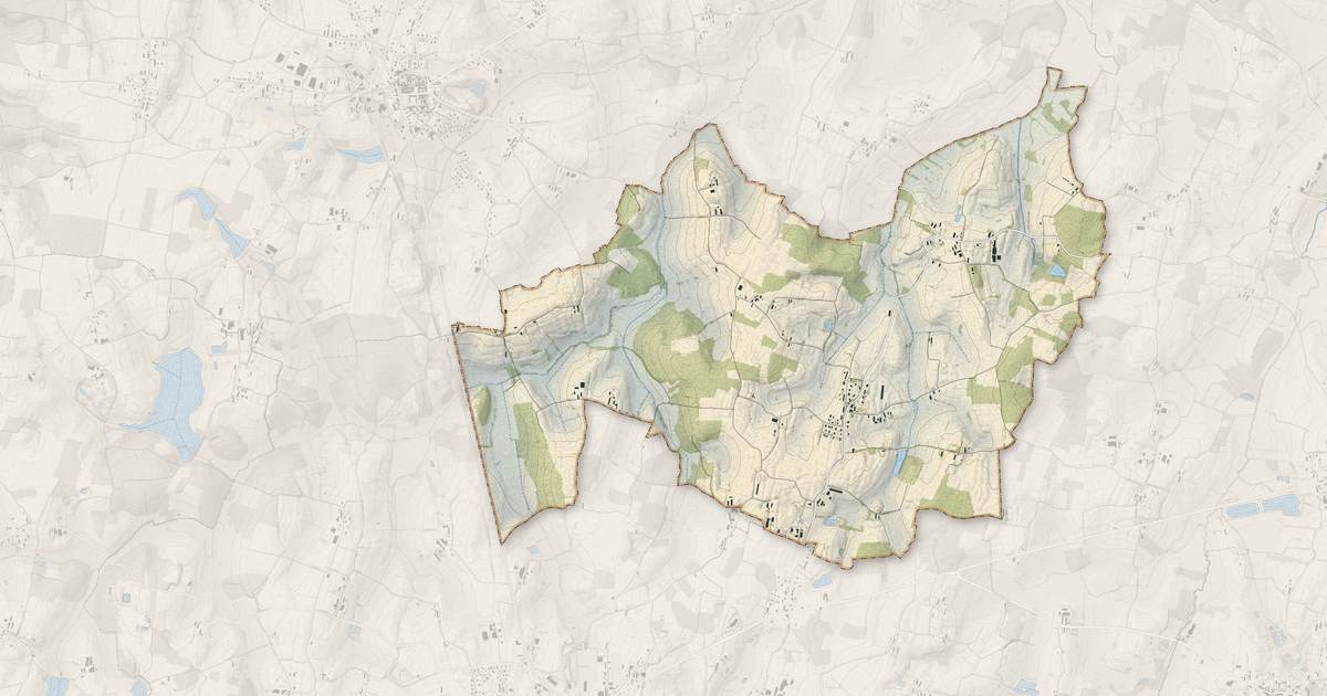 Portrait cartographique de Vernoux : relief, eau, forêts, bâti et voies, calculés à partir des données de l'IGN