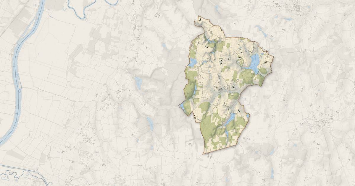 Portrait cartographique de Vescours : relief, eau, forêts, bâti et voies, calculés à partir des données de l'IGN