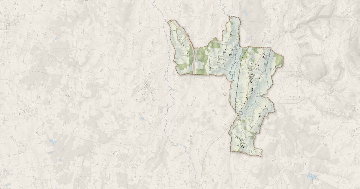 Portrait cartographique de Villemotier : relief, eau, forêts, bâti et voies, calculés à partir des données de l'IGN