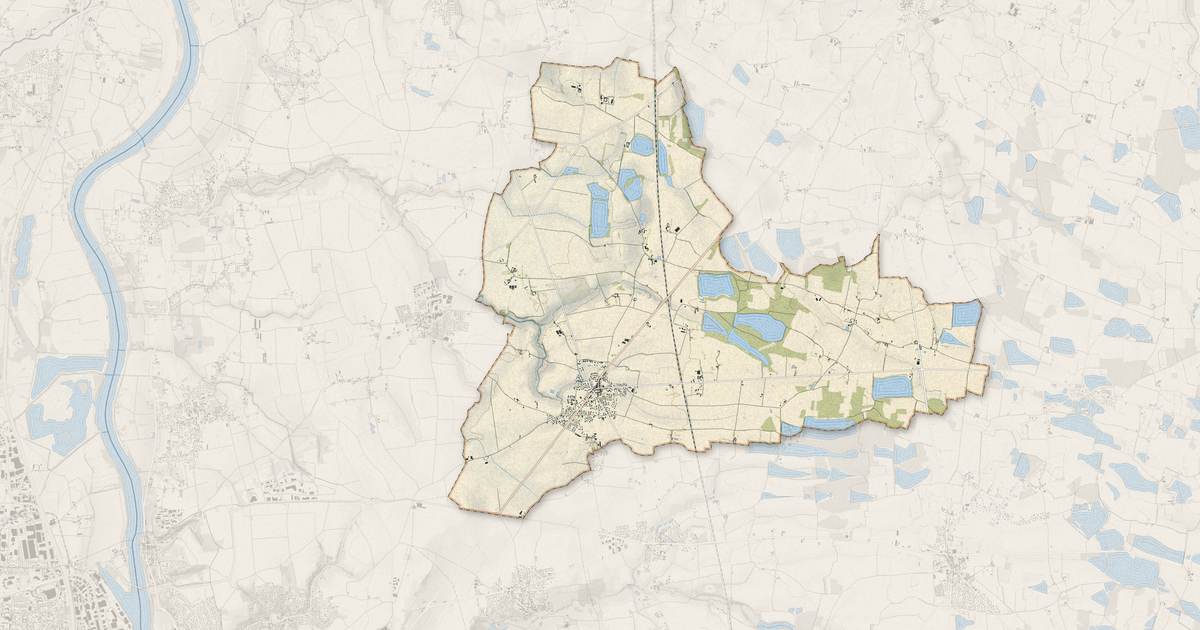 Portrait cartographique de Villeneuve : relief, eau, forêts, bâti et voies, calculés à partir des données de l'IGN