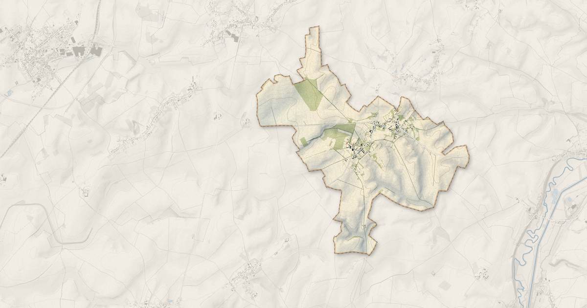 Portrait cartographique de Aisonville-et-Bernoville : relief, eau, forêts, bâti et voies, calculés à partir des données de l'IGN